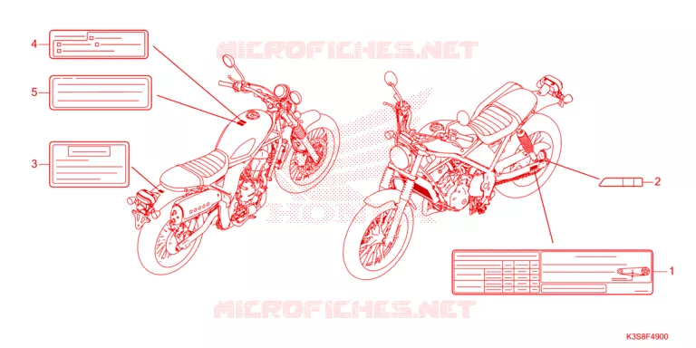 WAARSCHUWINGSLABEL Honda MOTO 300 CL 2023  CL300AP