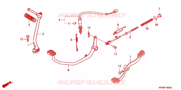 PEDAAL/KICKSTARTER ARM Honda MOTO 125 DREAM 2012  AND125MDC