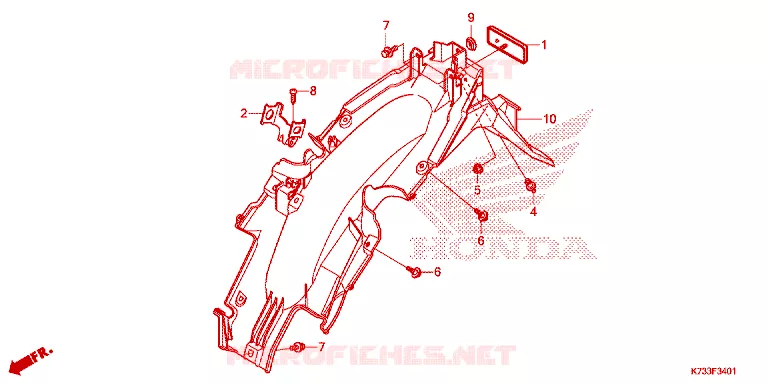 ACHTERSPATBORD  Honda MOTO 125 WAVE 2020  AFS125CSFL