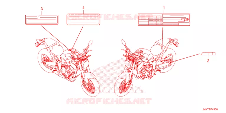 WAARSCHUWINGSLABEL Honda MOTO 650 CB 2021  CB650RAM