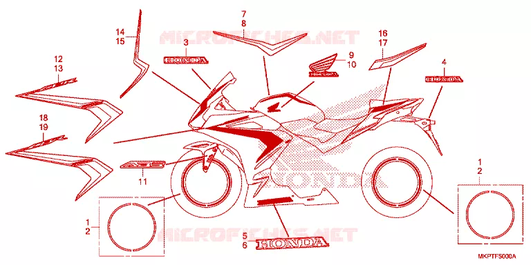 EMBLEEM/STREEP Honda MOTO 500 CBR 2021  CBR500RAM
