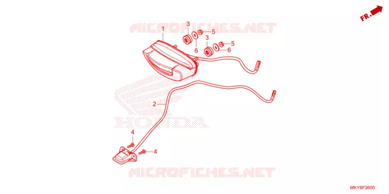ACHTERLICHT/KENTEKEN LICHT Honda MOTO 650 CBR 2021  CBR650RAM