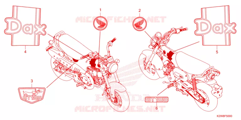 EMBLEEM/STREEP Honda MOTO 125 DAX 2024  ST125AP