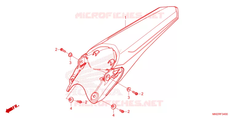 ACHTERSPATBORD  Honda MOTO 450 CRF 2024  CRF450RXR