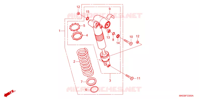 ACHTER SCHOKBREKER Honda MOTO 450 CRF 2023  CRF450RXP