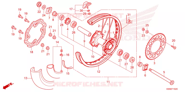 ACHTER WIEL Honda MOTO 250 CRF 2024  CRF250RXR