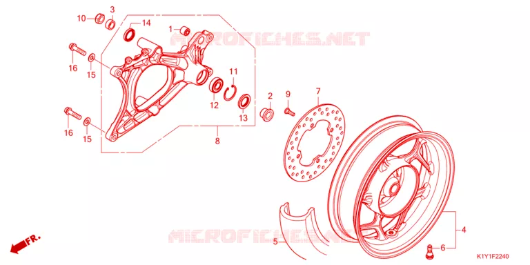 ACHTER WIEL/ZWAAI-ARM Honda SCOOTER 125 PCX 2024  WW125AP