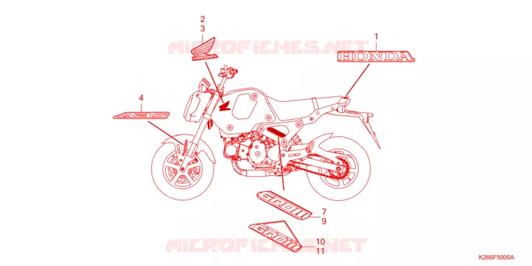 EMBLEEM/STREEP Honda MOTO 125 GROM 2023  MSX125AP