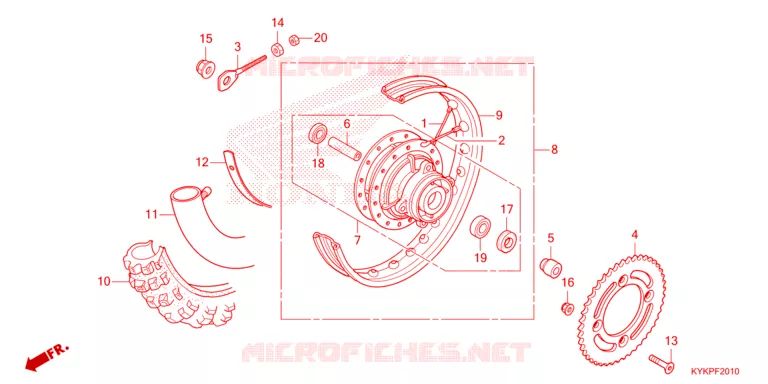 ACHTER WIEL Honda MOTO 110 CRF 2024  CRF110FR