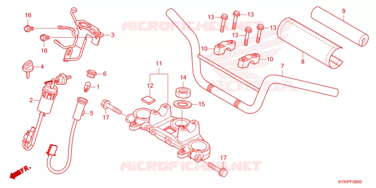 HENDEL PIJP/BOVENSTE BRUG/ STURING STANG Honda MOTO 110 CRF 2024  CRF110FR