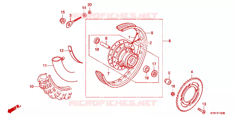 ACHTER WIEL Honda MOTO 110 CRF 2024  CRF110FR