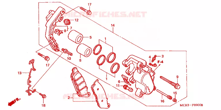 REMKLAUW VOOR Honda MOTO 750 VT 2001  VT750DC1