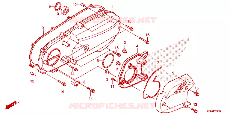 LINKS AFDEKKING Honda SCOOTER 150 PCX 2016  WW150EX2F