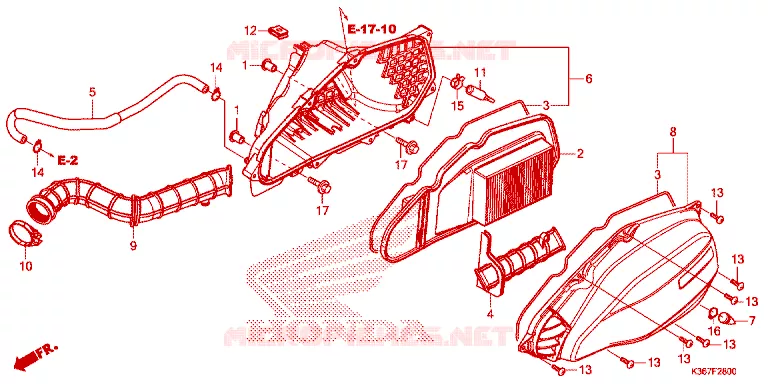 LUCHTFILTER Honda SCOOTER 150 PCX 2016  WW150EX2F