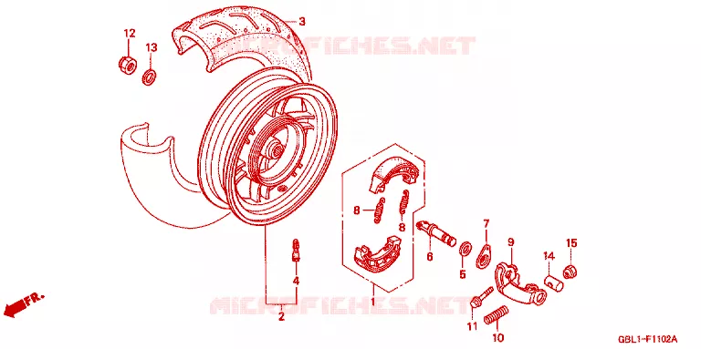 ACHTER WIEL Honda SCOOTER 50 DIO 2000  SK50MY