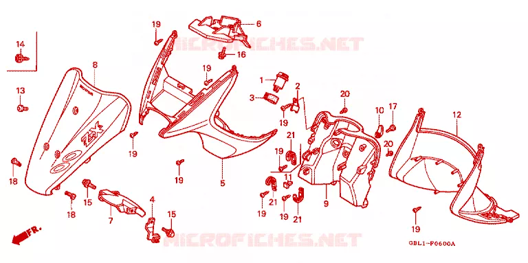 VOORSPATBORD / TREEPLANK Honda SCOOTER 50 DIO 2000  SK50MY_ZX