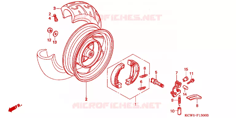 ACHTER WIEL Honda SCOOTER 125 SPACY 2003  CHA1253