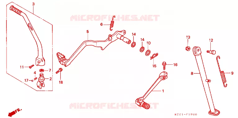 PEDAAL/KICKSTARTER ARM Honda MOTO 250 XR 1996  XR250RT