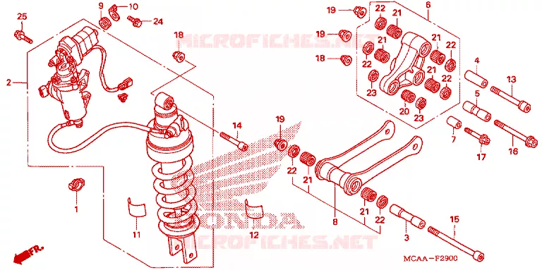 ACHTER SCHOKBREKER Honda MOTO 1800 GOLD-WING 2007  GL18007