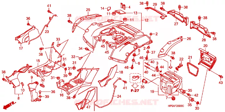 ACHTERSPATBORD  Honda ATV 500 FOURTRAX 2007  TRX500FPE7
