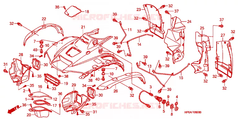 VOORSPATBORD Honda ATV 500 FOURTRAX 2007  TRX500FPE7