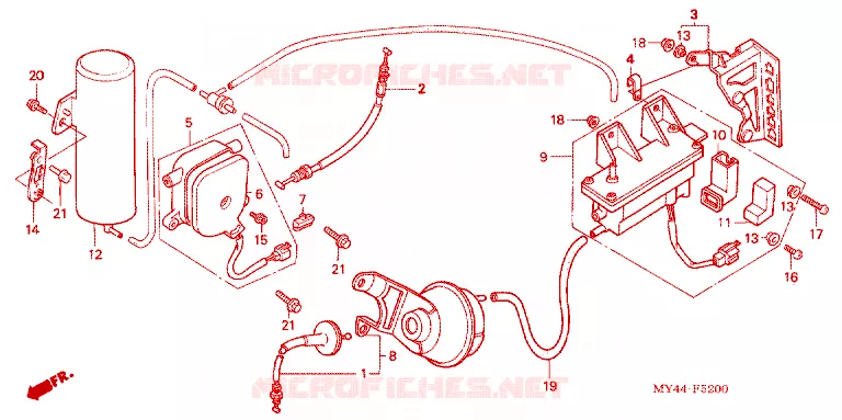 KRUISKLEP/ACTUATOR Honda MOTO 1500 GOLD-WING 1993  GL1500AP