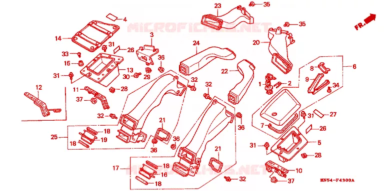 LUCHTKANAAL Honda MOTO 1500 GOLD-WING 1990  GL1500L