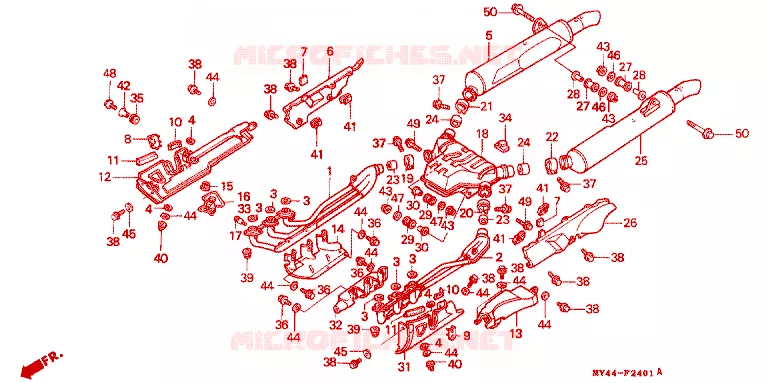 UITLAATDEMPER Honda MOTO 1500 GOLD-WING 1993  GL1500SEP