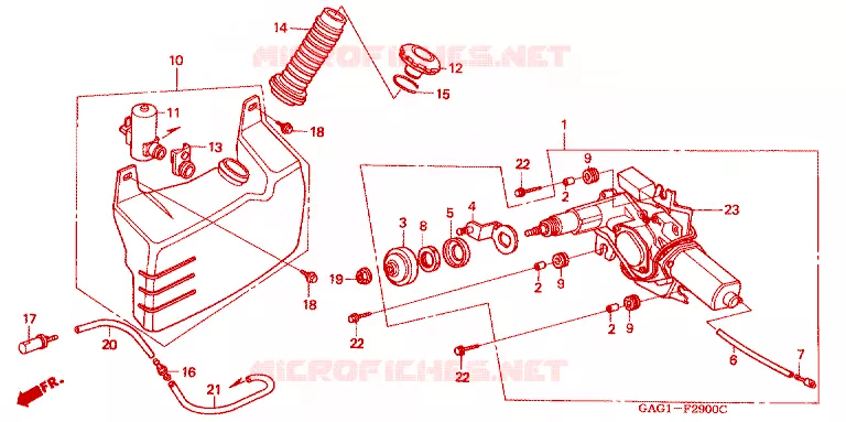 MOTOR VOOR RUITENWISSER Honda SCOOTER 50 GYRO 2002  TC502_W