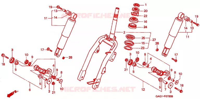 VOOR VORK Honda SCOOTER 50 GYRO 2002  TC502_W