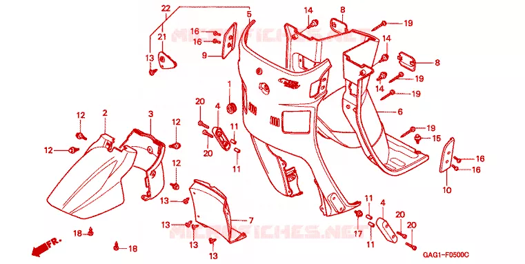 VOORSPATBORD / TREEPLANK Honda SCOOTER 50 GYRO 2002  TC502_W