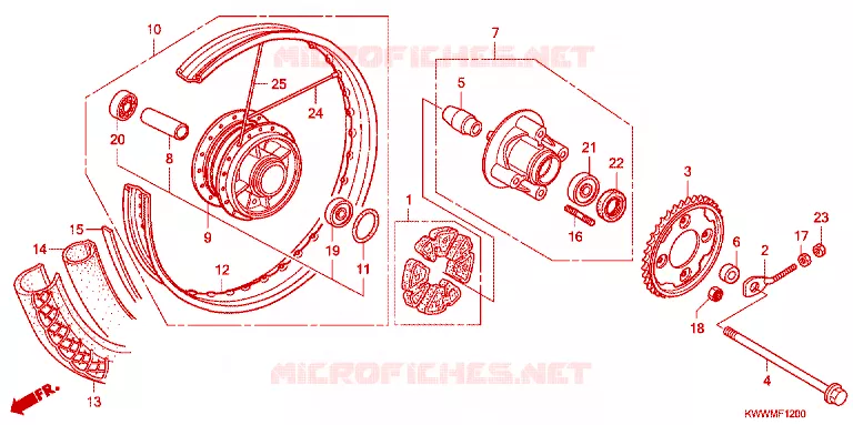 ACHTER WIEL Honda MOTO 110 WAVE 2010  AFX110SA