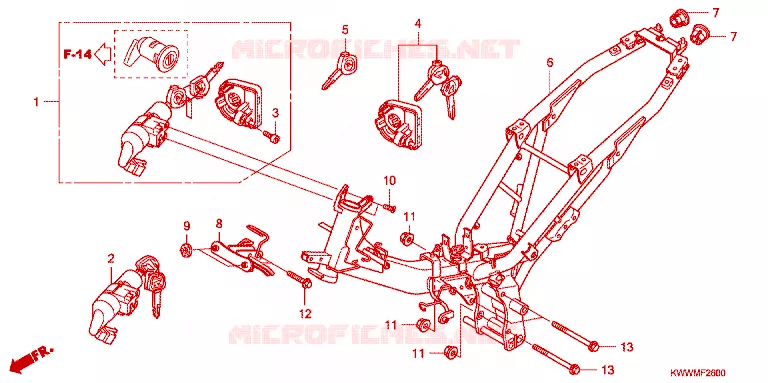 FRAME CHASSIS Honda MOTO 110 WAVE 2010  AFX110SA