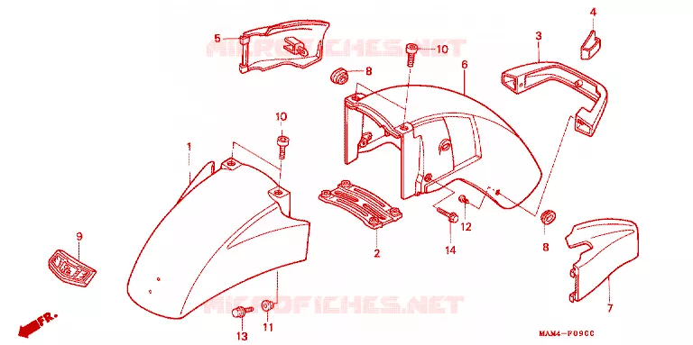 VOORSPATBORD Honda MOTO 1500 GOLD-WING 1998  GL1500AW