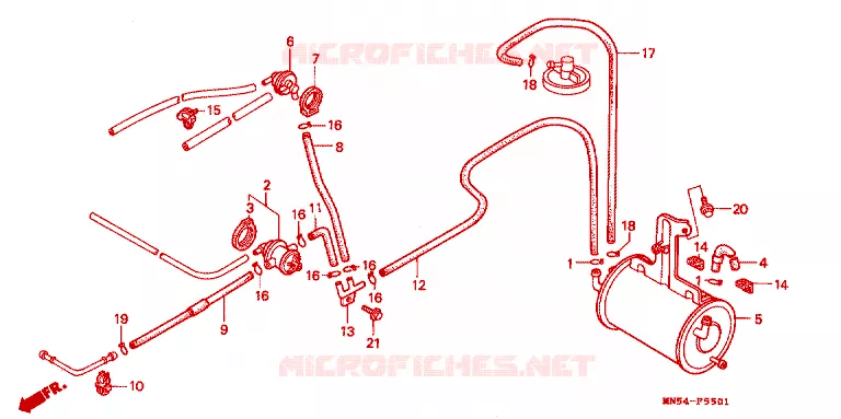 GAS RECYCLINGSYSTEEM Honda MOTO 1500 GOLD-WING 1990  GL1500IL