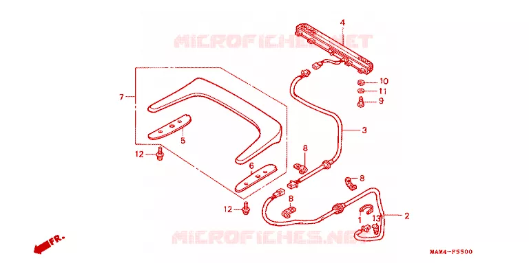 HOGE BEVESTIGING REMLICHT Honda MOTO 1500 GOLD-WING 1998  GL1500AW