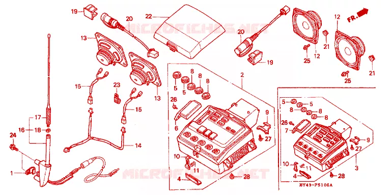 RADIO Honda MOTO 1500 GOLD-WING 1993  GL1500AP