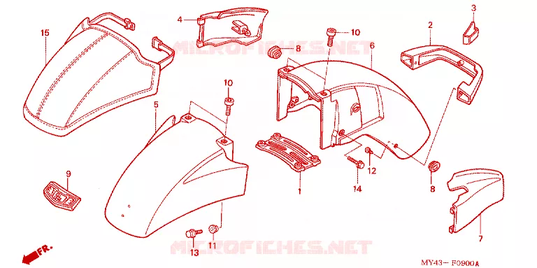 VOORSPATBORD Honda MOTO 1500 GOLD-WING 1993  GL1500AP