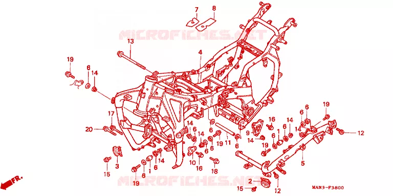 FRAME CHASSIS Honda MOTO 1500 GOLD-WING 1995  GL1500AS