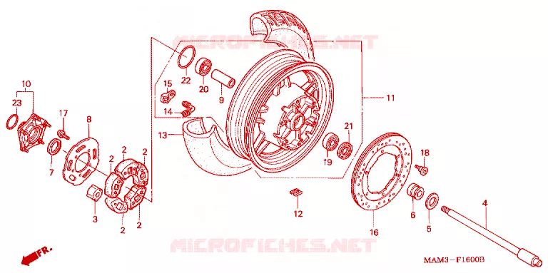 ACHTER WIEL Honda MOTO 1500 GOLD-WING 1996  GL1500AT
