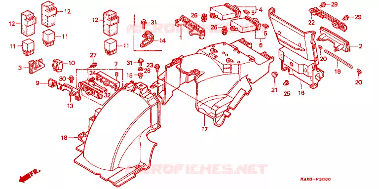 ACHTERSPATBORD  Honda MOTO 1500 GOLD-WING 1996  GL1500AT