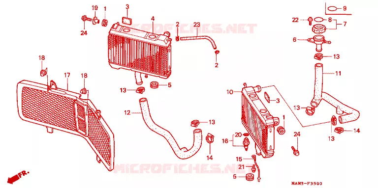 RADIATOR Honda MOTO 1500 GOLD-WING 1996  GL1500AT