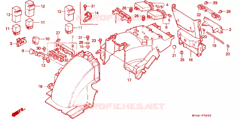 ACHTERSPATBORD  Honda MOTO 1500 GOLD-WING 1993  GL1500IP