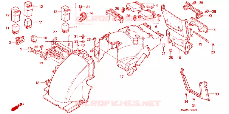 ACHTERSPATBORD  Honda MOTO 1500 GOLD-WING 2000  GL1500SEY