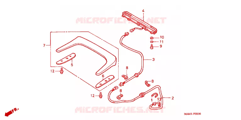 HOGE BEVESTIGING REMLICHT Honda MOTO 1500 GOLD-WING 2000  GL1500SEY