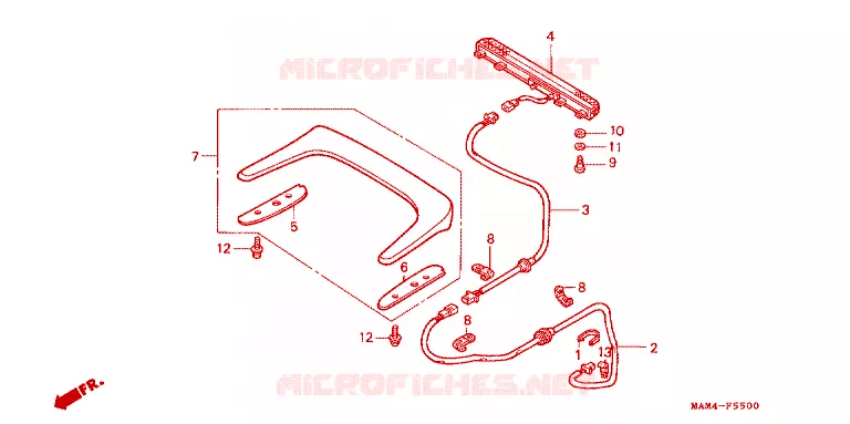 HOGE BEVESTIGING REMLICHT Honda MOTO 1500 GOLD-WING 1998  GL1500SEW