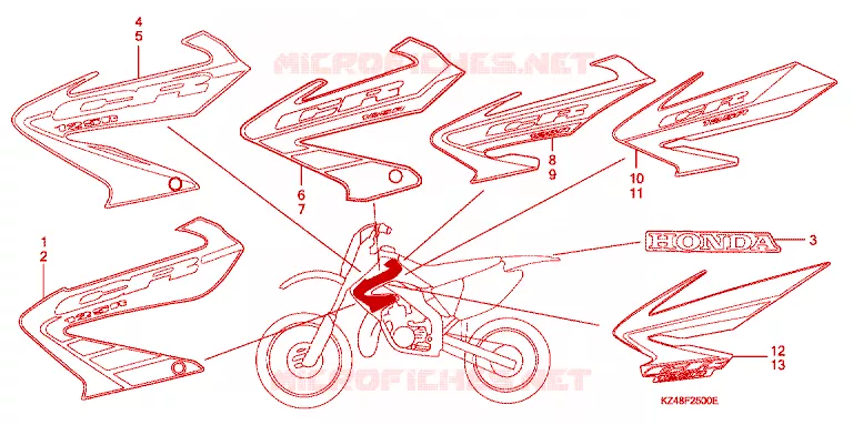EMBLEEM/STREEP Honda MOTO 125 CR 2002  CR125R2