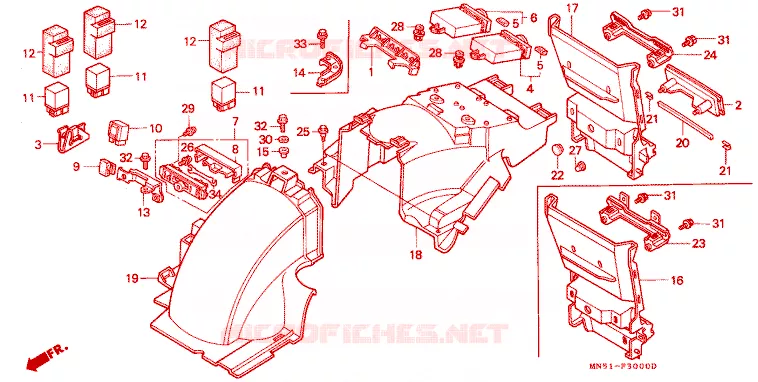 ACHTERSPATBORD  Honda MOTO 1500 GOLD-WING 1993  GL1500SEP