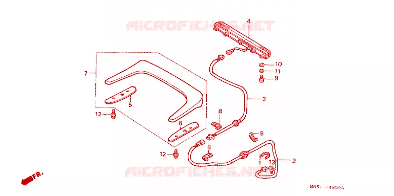 HOGE BEVESTIGING REMLICHT Honda MOTO 1500 GOLD-WING 1993  GL1500SEP