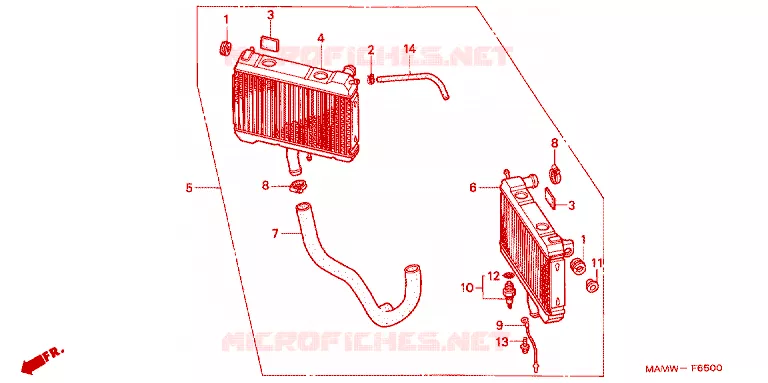 RADIATOR Honda MOTO 1500 GOLD-WING 1998  GL1500SEW